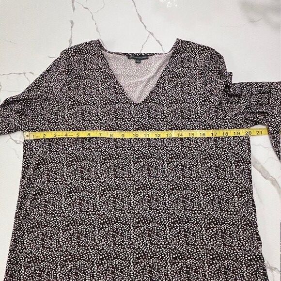 Adrianna Papell | Women's Brown Long Sleeve Flowy Blouse Size M Boho Fall Autumn - Picture 14 of 15